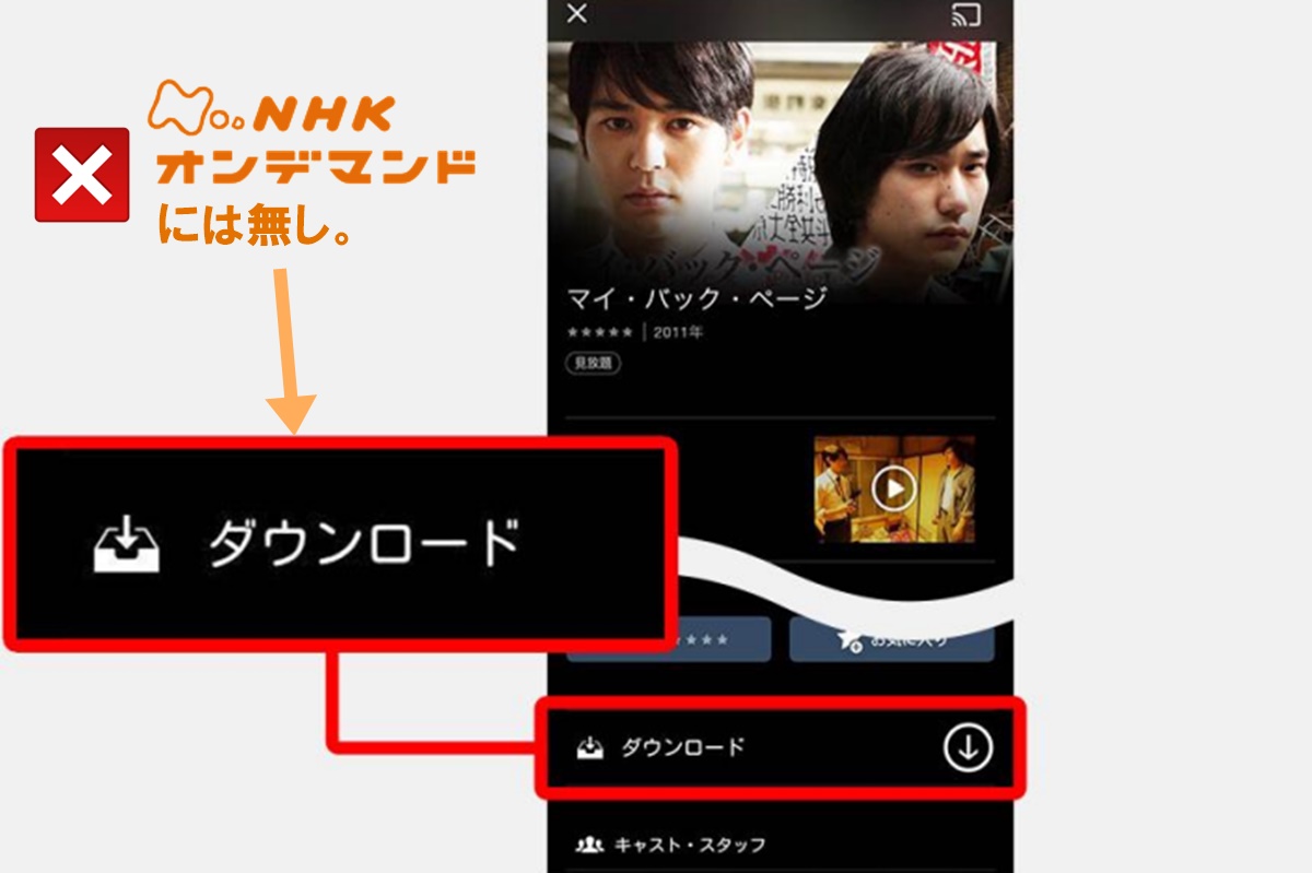 NHKオンデマンドはダウンロード再生機能が使えない